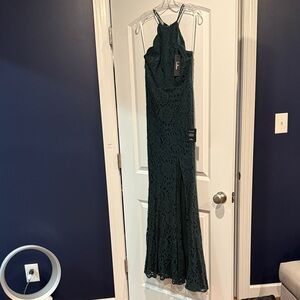 Lulu's Dark Green Lace Maxi Dress
